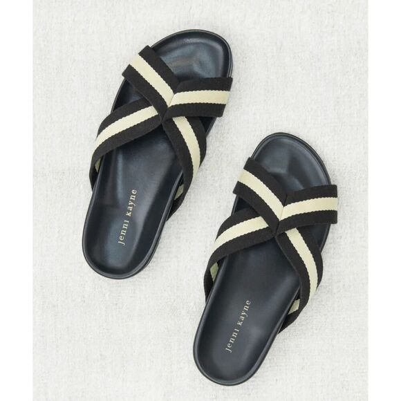 NWOT JENNI KAYNE Cotton Crossover Sandal Sz. 39 (US 9) - Picture 1 of 7